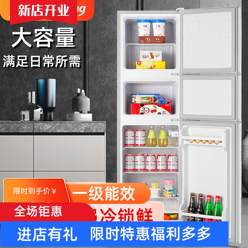冰熊小冰箱家用小型租房宿舍节能省电双开门大容量中型电冰箱