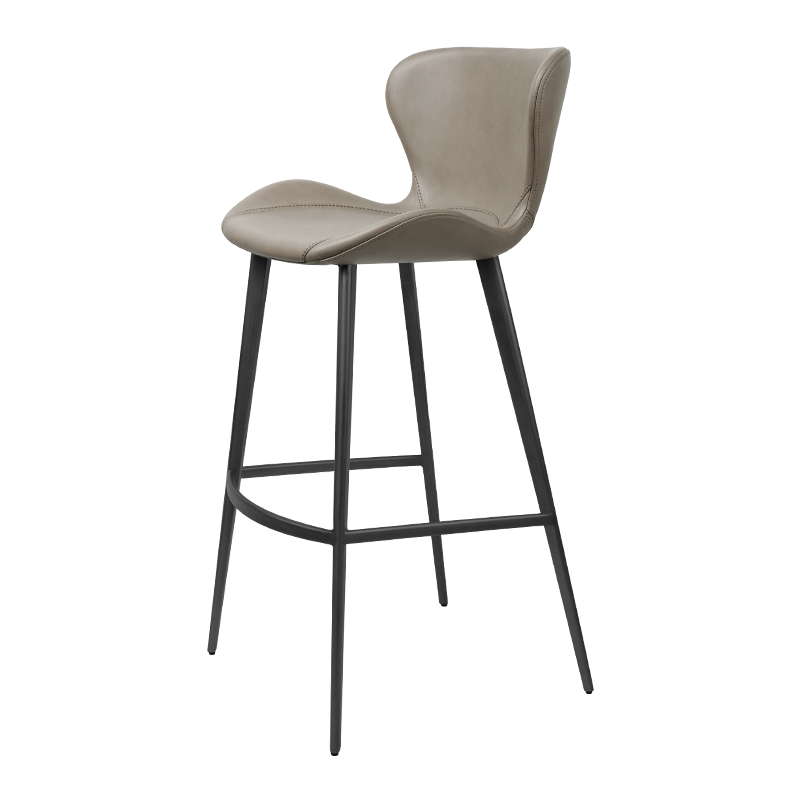 进口头层牛皮吧台椅轻奢意式岛台椅子酒吧前台吧椅真皮别墅高餐椅