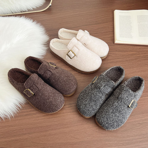 勃肯棉鞋毛毛鞋外穿百搭休闲女鞋