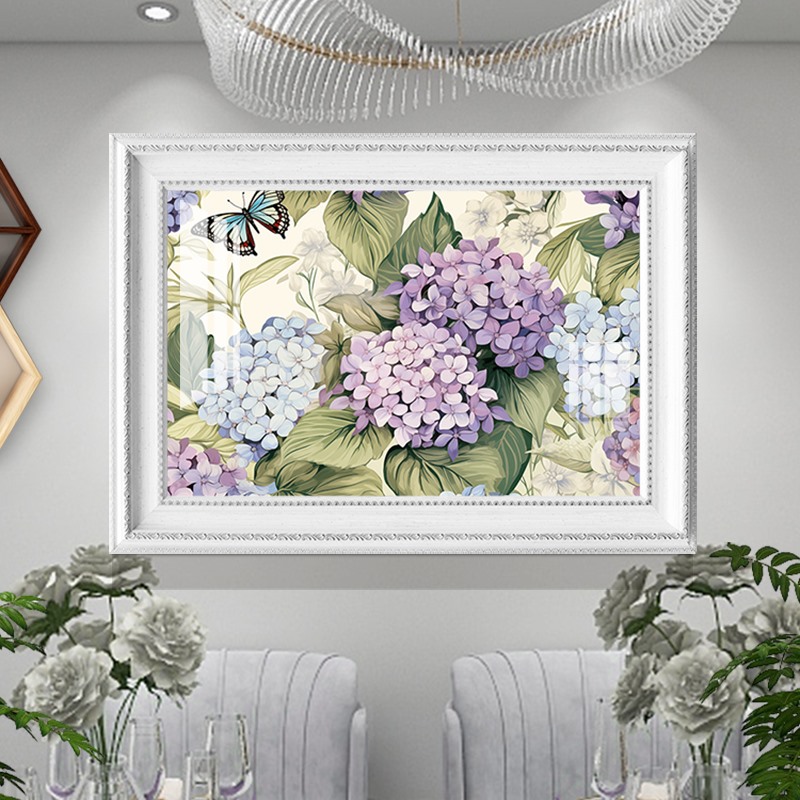 欧式田园风饭厅餐桌背景墙装饰画