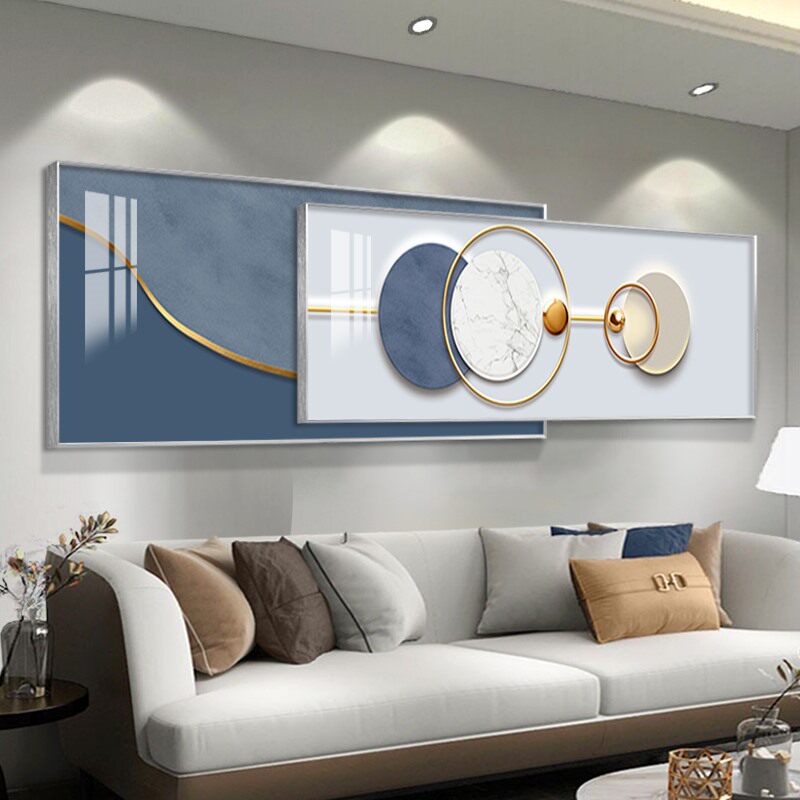 轻奢抽象客厅沙发背景墙装饰画高级感重叠组合大气挂画现代简约画
