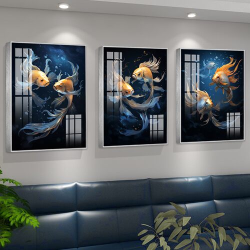 厢宅一品客厅三联画沙发背景墙画