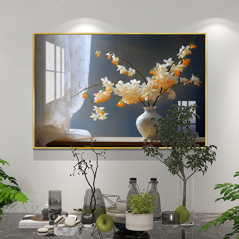简约现代餐厅装饰画轻奢高级感饭厅背景墙软装壁画创意单幅艺术画图片