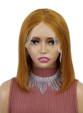 10A Brzilian Straight Bob Golden 30# Color With 13*4 Frontal