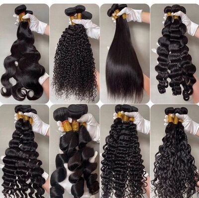 真人发发帘 Straight body Deep Water Wave Curly Human Hair