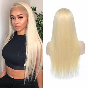 613 Blonde Human Hair 13x4 lace front wig白金色可爱蕾丝发套