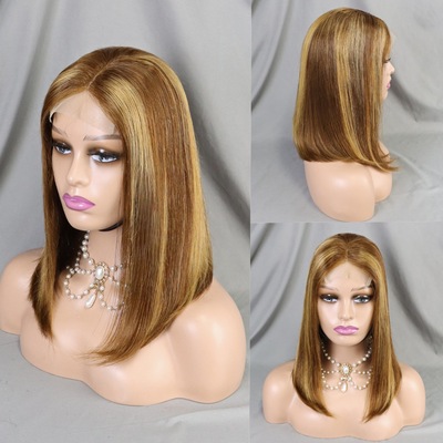 Brazilian 4*4 Closure Straight Bob 12inch 200%density Human