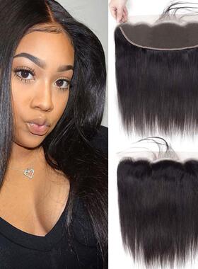 13x4 frontal closure original brazilian human hair前蕾丝发片