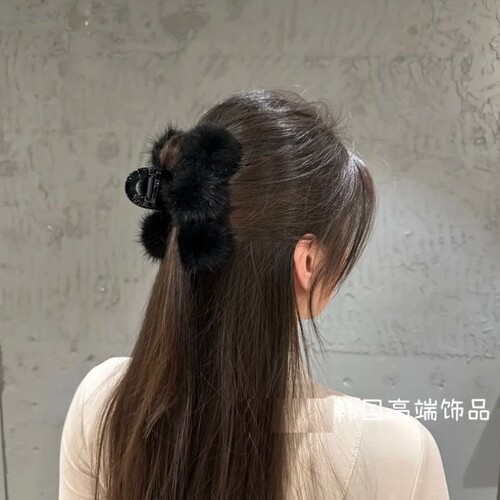 大球球兔毛鲨鱼夹毛球大号发抓