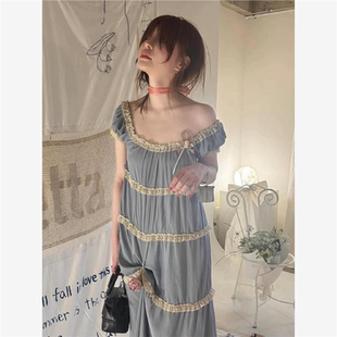 法式 直邮 新款 freckle 甜美温柔蕾丝花边蛋糕裙连衣裙 25夏季