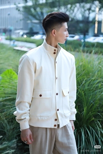 天丝亚麻透气简约时尚 新款 休闲老钱风立领夹克外套 秋季 老钱风男装