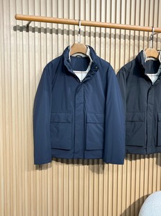 90白鹅绒 男士 经典 冬季 休闲保暖双层领羽绒服外套 老钱