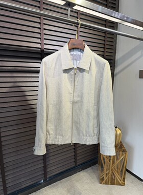 意式老钱风男装26春夏亚麻翻领夹克外套男士商务休闲简约通勤上衣