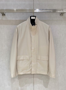 意式老钱风男装25秋冬新款纯色口袋防风立领猎装夹克男士休闲外套