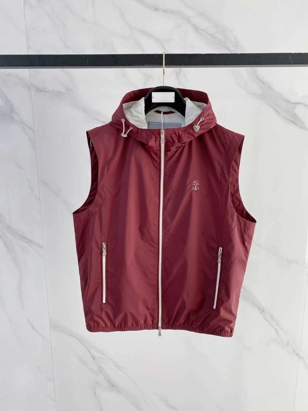 意式老钱风男装2026春季休闲连帽无袖马甲外套拉链夹克背心上衣