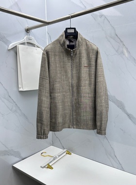 欧美ZZ潮牌意式轻奢老钱风2026春夏新款立领商务休闲薄夹克外套