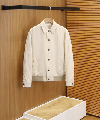 意式老钱风棉麻商务休闲夹克26春款棉与天丝混纺亚麻翻领男士外套