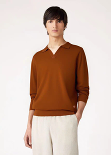 老钱风男装欧美海欧领针织衫男装25秋冬翻领长袖简约休闲polo衫