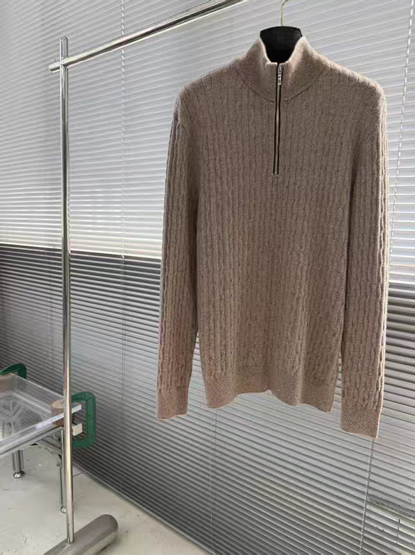 意式老钱风轻奢男装26春秋100%绵羊毛商务休闲半拉链立领羊毛衫