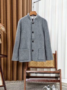 老钱风男装秋冬羊毛呢外套短款大衣羊绒呢子男士2025新款西服冬