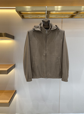 意式老钱风男装早春夹克26年春季新款舒适连帽商务休闲外套上衣