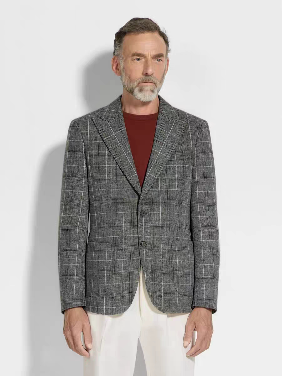 意式ZZ老钱风休闲西服26春款欧美轻奢男装平驳领商务简约西装外套