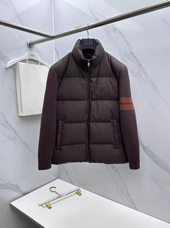 羊毛拼接针织白鹅绒羽绒服秋冬高版本立领商务休闲老钱风轻奢男装