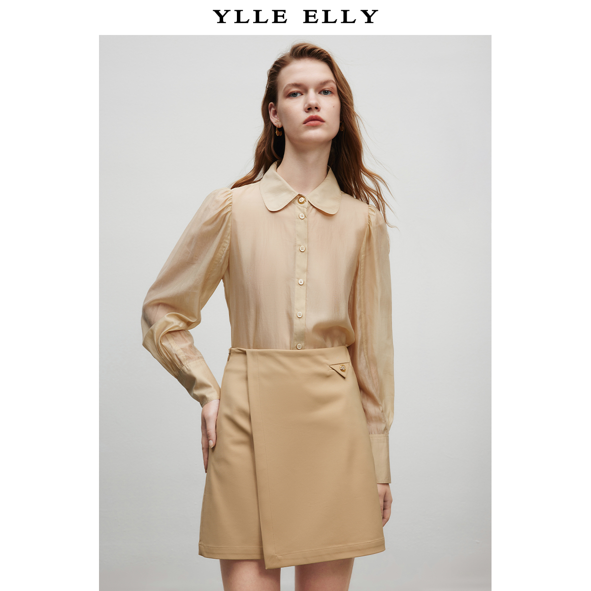 YLLE ELLY 秋装新品莱赛尔天丝衬衫女翻领高级感气质上衣 女装/女士精品 衬衫 原图主图