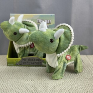 外单Morrisons儿童恐龙玩具电动行走侏罗纪恐龙三角龙玩具礼物