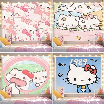 卡通HelloKitty三丽欧可爱背景布ins房间装饰挂毯宿舍出租房挂布