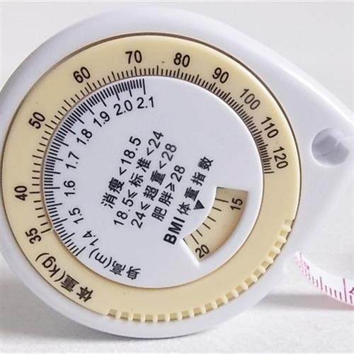 双功能bmi腰围尺 健康尺 体重尺 自动伸缩塑料卷尺 小皮尺 量衣尺