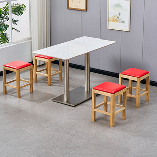 商用岩板餐桌快餐店桌椅组合餐饮小吃店面馆桌椅学校工厂食堂桌椅