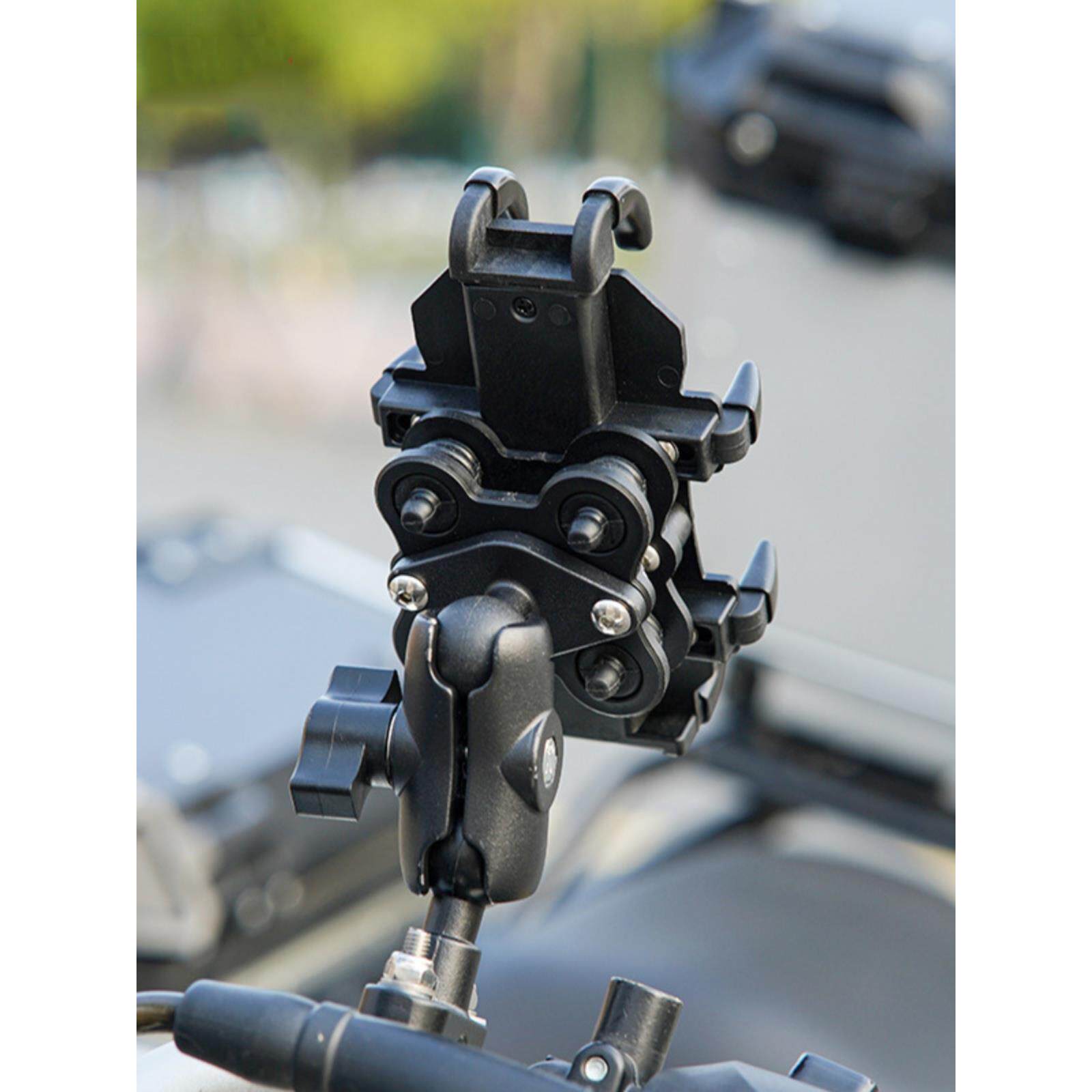 新品适用uy125改装摩托手机导航支架电动电瓶车外卖骑手车载减震