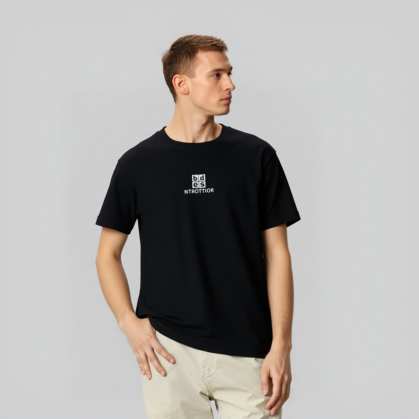 男士正肩短袖t恤夏季独特别致字母印花休闲宽松大码男装圆领t恤衫