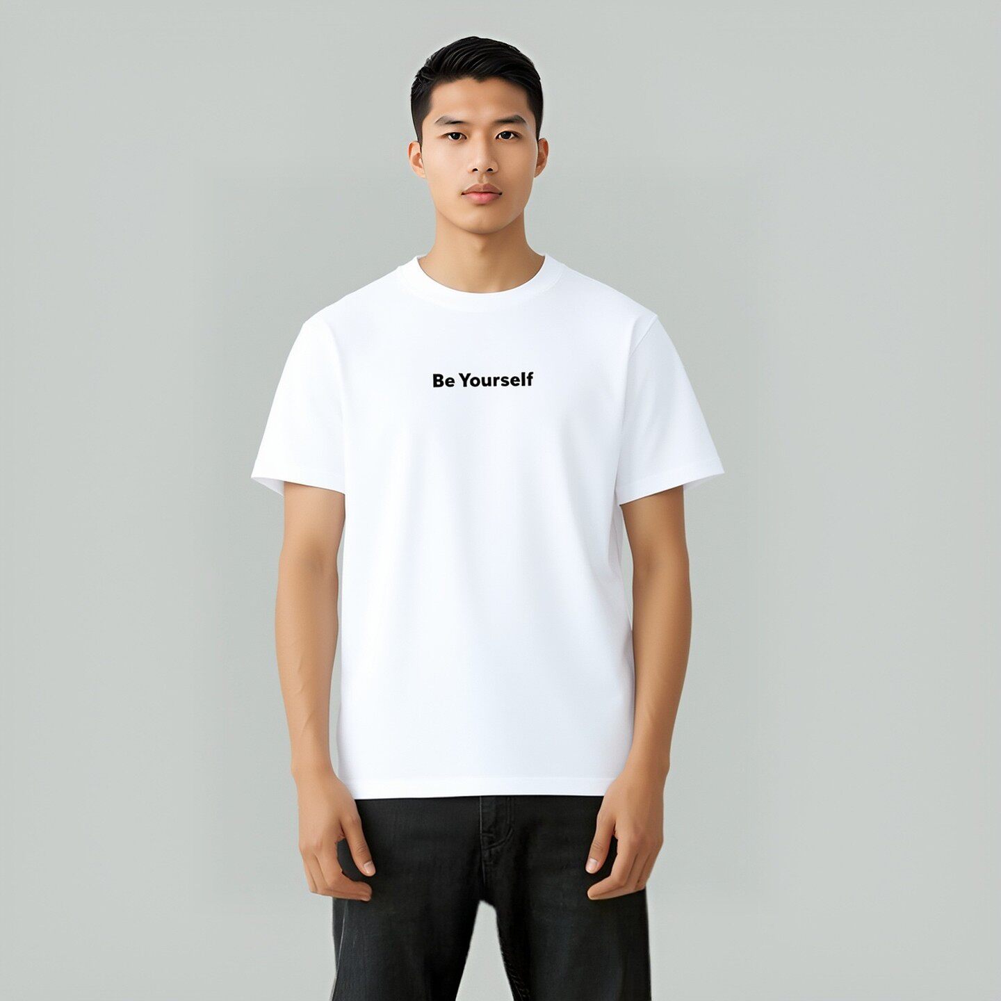 男士中性风短袖t恤高端品牌轻奢夏季重磅棉质高级感男装圆领T恤衫