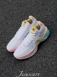 Anta安踏 空域5西海岸耐磨防侧翻低帮水泥克星篮球鞋 男款 白蓝粉