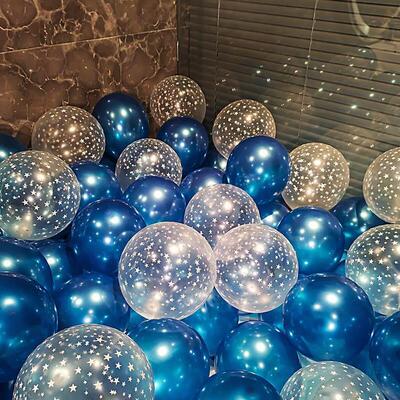 Blue Balloons Air Ballons Deco Birthday Star Foil Baloon
