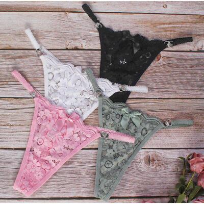 Women Sexy Lace G String T back Thongs Panties Multicolored
