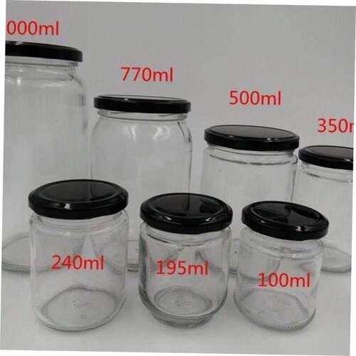 Circular glass jar pickles bottles jam jars of honey bottle