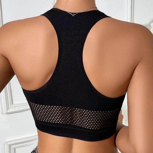 Women Sexy Tank Tops Fishnet Hollow Out Sports Off Shoulder