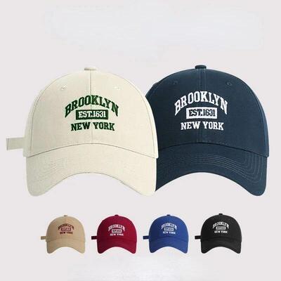 Letter Embroidered Baseball Cap Women Hard Top Big Brim Cap