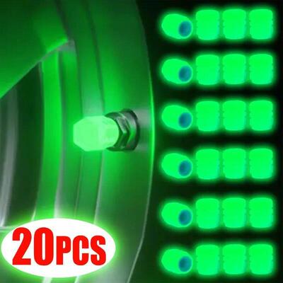 Luminous Car Tire Valve Cap 20/1PCS Fluorescent Night Glowin