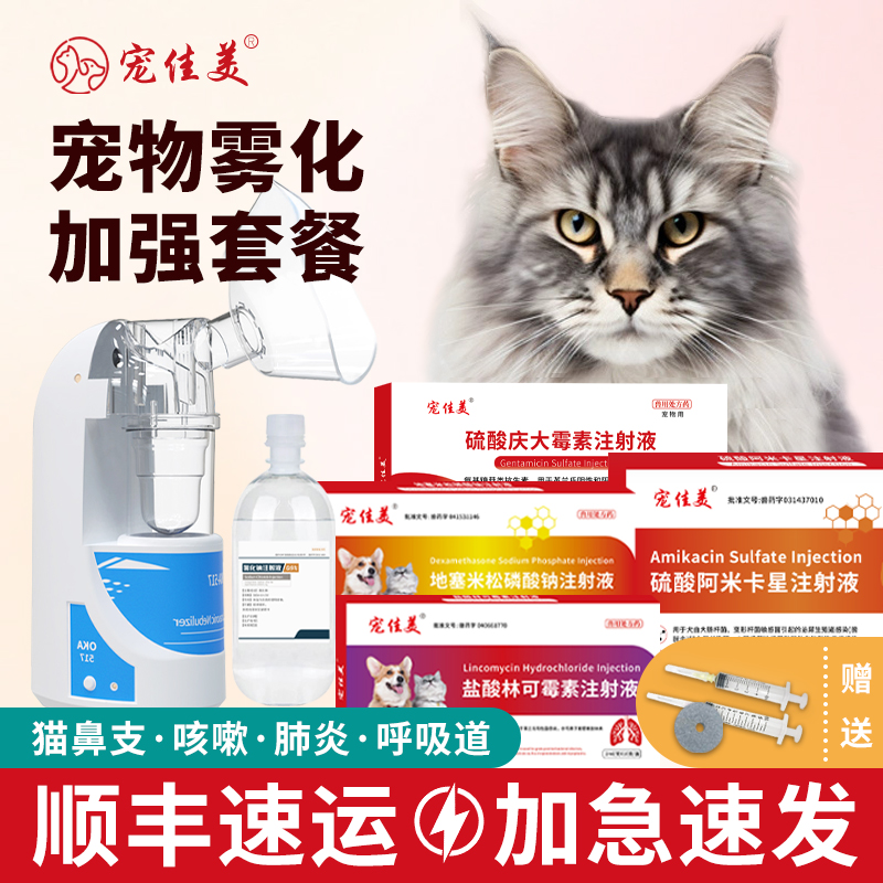 顺丰加急猫鼻支呼吸道感染雾化药