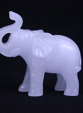 仿白玉大象摆件一对招财吸水象风水工艺品客厅电视柜装饰家居摆设