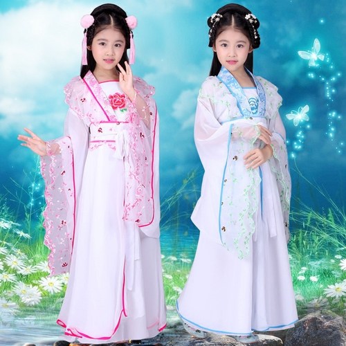 女童汉服古装仙女装儿童古典舞蹈演出服贵妃服装女孩超仙连衣裙夏