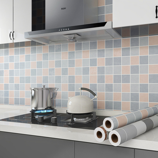 厨房防油贴纸防水自粘墙贴加厚PVC防火耐高温墙壁防油污油烟贴纸