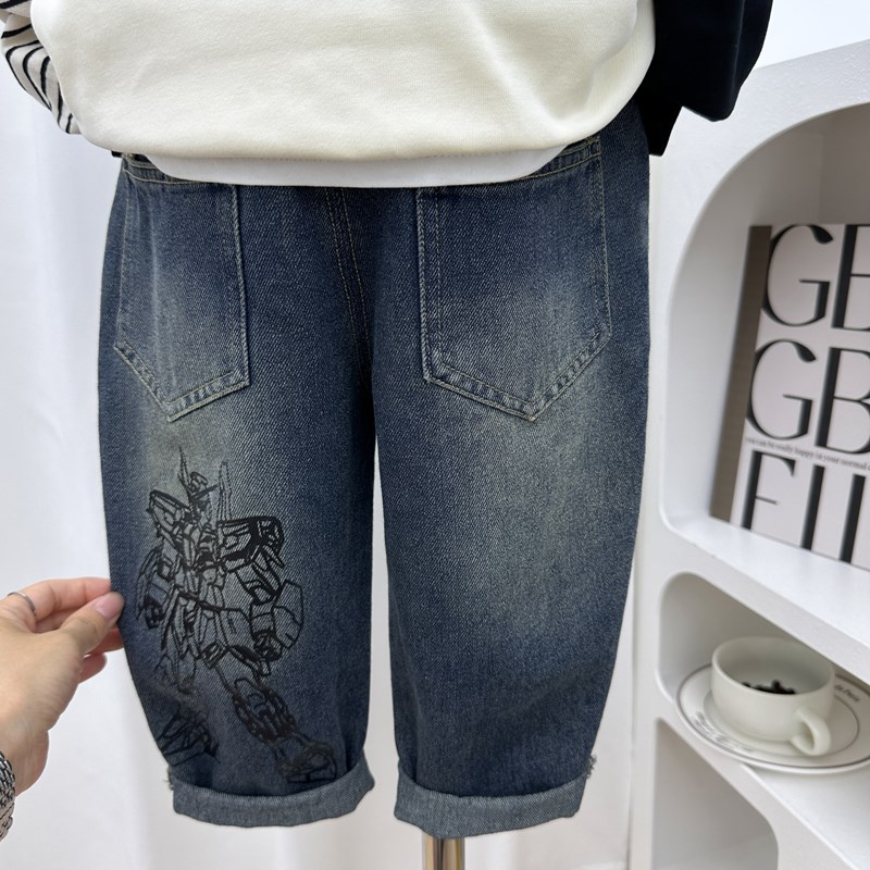 男童春秋牛仔裤2024新款秋装中小童韩版百搭长裤儿童洋气帅气裤子