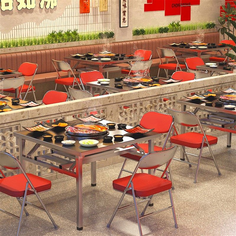 不锈钢折叠桌商用火锅桌卡式炉户外便携式摆摊桌家用餐桌烤肉桌子,住宅家具,不锈钢/PVC餐桌,淘宝优惠券,粉丝福利购,淘宝优惠卷