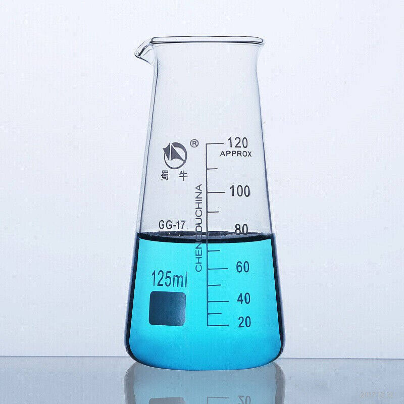玻璃三角烧杯125/250/500ml锥形烧杯带刻度三角烧瓶蜀牛开票125ml
