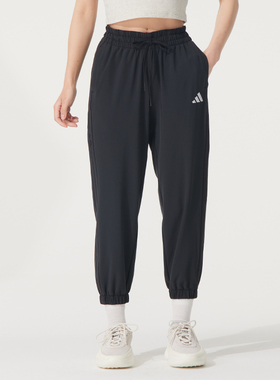 阿迪达斯梭织长裤女装2025夏季新款运动裤休闲宽松跑步裤子JZ2174